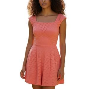 CITY TRIANGLES ORANGE EYELET ROMPER SZ.15 EUC